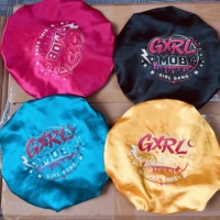 Bonnet de nuit unisexe en satin double couche avec bande tressée douce pour le soin des cheveux, chapeau et coffret en satin de soie avec boîte magnétique