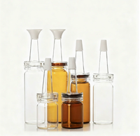 Flacons en verre tubulaires vides ambrés de 2, 5, 10, 30 ml, bouteilles en verre à sertir pour le stockage de matières premières cosmétiques