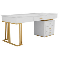 Bureau d'ordinateur de luxe au design moderne et simple pour bureau à domicile, idéal pour les professionnels de la beauté et de la médecine, avec chaise incluse