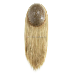 ท็อปเปอร์ปิดผมหนัง PU แบบผูกติดทนนาน16 "สำหรับผู้หญิงผมมนุษย์แบบผูกติดอยู่กับหนังแท้ทั้งผมมนุษย์และผู้หญิงผมปลอมสำหรับผู้หญิง - Product Image 5