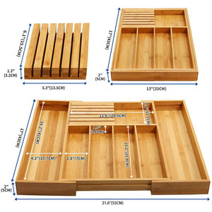 Organisateur de <span class=keywords><strong>tiroir</strong></span> de bureau, plateau à couverts en bambou, offre spéciale, support d'argenterie, couteaux de cuisine, organisateur de <span class=keywords><strong>tiroir</strong></span> - Product Image 1