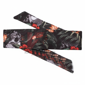 Tropical Skull Design Breathable Adjustable Sweat Wicking Head Wrap Paintball Outdoor <b>Sports</b> Skull Print <b>Headband</b> Accessory - Product Image 1
