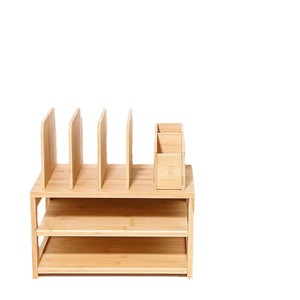 Wooden <b>Desktop</b> Organizer 3 Tier Storage <b>Shelf</b> With Pen Holder For Office Supplies - Product Image 5