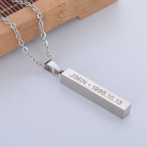 <span class=keywords><strong>Collar</strong></span> <span class=keywords><strong>de</strong></span> Acero Inoxidable Unisex con Barra Vertical, Estilo EXO TFBOYS, para Regalo <span class=keywords><strong>de</strong></span> Aniversario, para Uso Personal y en Grupo - Product Image 2