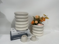 Pot de fleurs d'intérieur en céramique simple et moderne personnalisé double couleur fini pot et vases pour la décoration intérieure