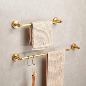 Toallero de cobre Faber, color dorado, capacidad de carga de 15 kg, barra de almacenamiento para baño con ganchos para toallas y accesorios - Product Image 1