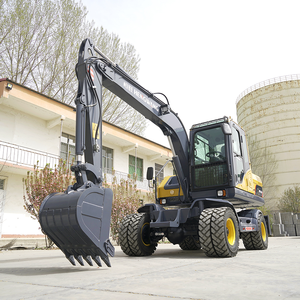 Système hydraulique puissant excavatrice mobile à long boom petites machines mini excavatrices à roues avec 4 roues à vendre - Product Image 2