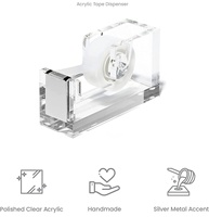 Distributeur de ruban adhésif transparent en bloc, ensemble de fournitures de bureau en cristal, kit d'accessoires de bureau, distributeur de ruban adhésif en acrylique