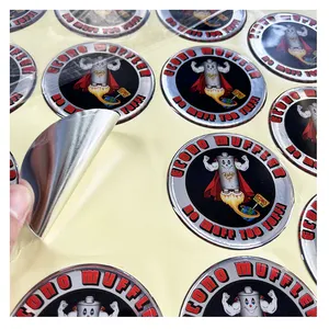 Customized Mixed Style Designs Adhesive UV Resistant Die Cut Epoxy Dome Resin Sticker