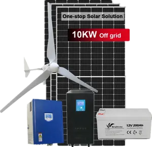 Zonnepaneel Windturbine Combineren Power Systeem Off-Grid 3kw 5kw 8kw 10kw 15kw 20kw 30kw 24 Uur Running