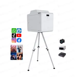 Party Photo Booth Box With Printer And Camera 21.5" LCD Touch Screen Monitor Photobooth With Case Buy A Dslr Photo Booth Shell