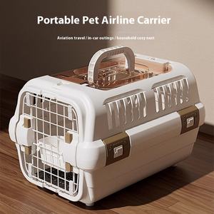 Portador de mascotas de material ABS portátil con certificado CE, cierre de botón, jaula de envío para perros y gatos, caja de avión, uso en coche y avión - Product Image 5