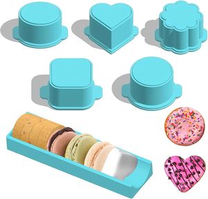 Ensemble de 6 moules à cake pops imprimés en 3D <span class=keywords><strong>avec</strong></span> découpeurs et poussoirs, <span class=keywords><strong>avec</strong></span> plateau, formes cœur, carré, nuage, ovale, rond, pour la pâtisserie DIY - Product Image 1