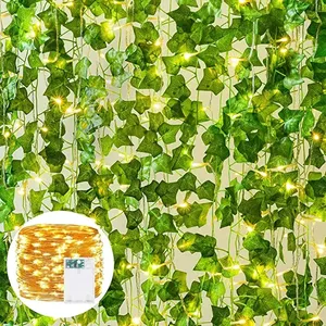 Plantes artificielles <span class=keywords><strong>en</strong></span> lierre, guirlande suspendue <span class=keywords><strong>en</strong></span> <span class=keywords><strong>plastique</strong></span>, <span class=keywords><strong>feuillage</strong></span> pour la décoration de la maison, du jardin, des mariages et des murs - Product Image 5