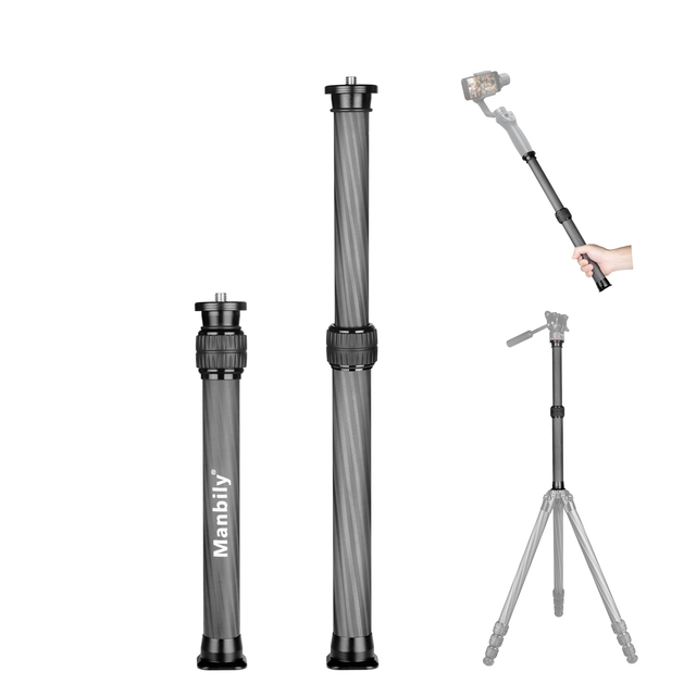 Hot Sale Carbon Fiber Extension Pole Rod - Adjustable Length with 1/4" & 3/8" Screws for DSLR Camera Photography Accessories
