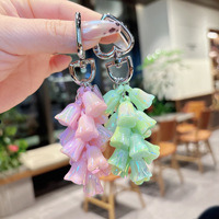 Porte-clés transfrontalier en acrylique, série motif fleur et chaîne de raisins, style mignon, emballé individuellement, mode personnalisée, pour petite amie