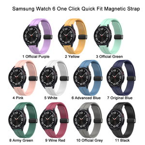 ShanHai One Click Quick Fit <span class=keywords><strong>Correa</strong></span> para <span class=keywords><strong>Samsung</strong></span> Galaxy <span class=keywords><strong>Watch</strong></span> 6 Classic 44mm <span class=keywords><strong>40mm</strong></span> 47mm 43mm <span class=keywords><strong>Correa</strong></span> de silicona para reloj de pulsera 6 <span class=keywords><strong>Correa</strong></span> - Product Image 2