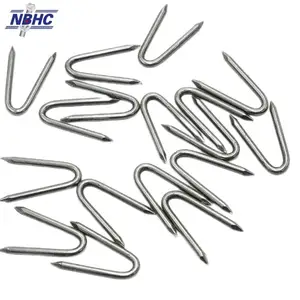 NBHC003NA Aço galvanizado para jardim, estacas de piso para paisagismo, tecido em forma de U, grampos para jardim