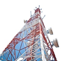 Tour de télécommunications professionnelle en treillis d'acier angulaire à 4 poteaux de 60 m pour l'extension de réseau à haute charge