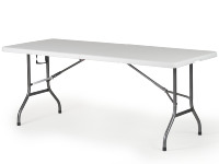Table rectangulaire pliante en plastique portable HDPE de 6 pieds avec poignée pour fête en plein air