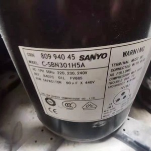 คอมเพรสเซอร์แบบสกรอลล์ Sanyo รุ่น C-SBN301H5D ใช้สารทำความเย็น R410A ใหม่ สำหรับเปลี่ยนในเครื่องปรับอากาศ - Product Image 2