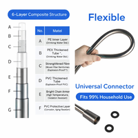 Tuyau de douche flexible PEX moderne en métal canon de fusil avec structure renforcée durable, performance anti-pli et raccords universels