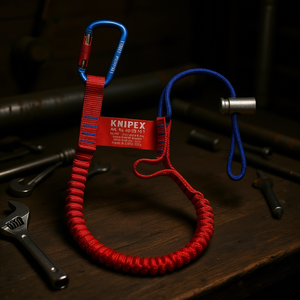 Cordón para herramientas Knipex con mosquetón fijo, rojo y azul, 1 m de longitud, para seguridad de las herramientas - Product Image 2