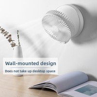 Alyster Desktop-Klappventilator, bürstenloser Motor, USB wiederaufladbar, 2000 mAh-4000 mAh, automatische Oszillation, 3 Geschwindigkeiten, 36-45 dB, leistungsstark