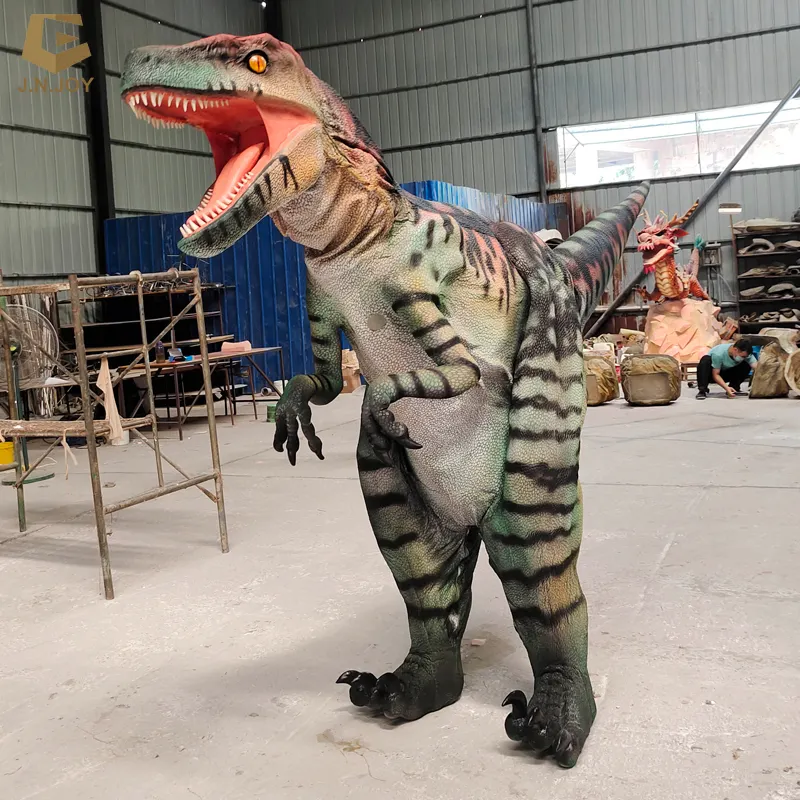 SGDC46 traje realista raptor dinossauro dinossauro realista andando traje dinossauro para venda