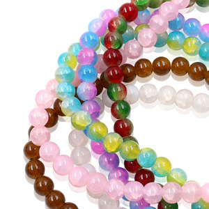 Nuovo prodotto 8mm di perle di vetro in giada e <span class=keywords><strong>perline</strong></span> rotonde con rivestimento colorato <span class=keywords><strong>perline</strong></span> di vernice per collana da te - Product Image 2