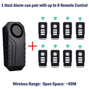 Alarme de véhicule antivol IP65 étanche pour vélos électriques Alarme antivol de sécurité 113dB avec fréquence sans fil 433MHz