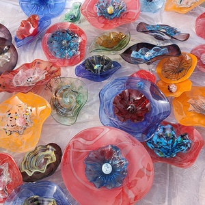 Vente en gros, plaque de fleur murale en verre soufflé à la main, 2 à 3 couches, Art mural en verre de Murano - Product Image 4