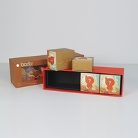Boîte d'emballage en papier pour gâteaux de lune de luxe, personnalisée, en papier 3D, avec fenêtre transparente, qualité alimentaire, glissière facile, 4 pièces, STPP