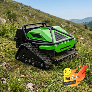 Livraison Gratuite Tondeuse à Gazon Télécommandée Robuste à Chenilles en Caoutchouc, Moteur à Essence, Tout-Terrain, Mini Coupe-Herbe Robotisé - Product Image 3