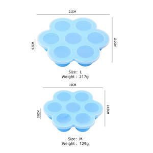 Contenedor de Almacenamiento de Alimentos de Silicona Homeplus con <span class=keywords><strong>7</strong></span> Cavidades, Molde de Silicona para Huevos, Bandeja de Hielo de Silicona con Tapa Transparente - Product Image 6