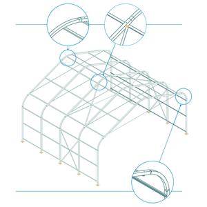 เต๊นท์ผ้าใบทำจากพีวีซีเหล็กพร้อมการป้องกันรังสียูวีผ้าคลุมรถปรับแต่งได้สำหรับส่งออก - Product Image 6