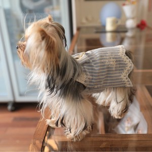 Robe pour animaux de compagnie à rayures brodées, vêtements pour chiens respirants et élégants pour <span class=keywords><strong>Yorkshire</strong></span> Terriers, Bichons et toutes autres races (tailles XXL XL) - Product Image 2