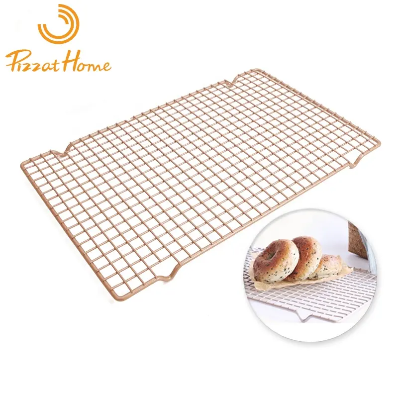 16 inch Cooling Rack Heavy Duty Carbon Steel Rack Non-Stick Cake Pans Bold Grid Design Rectangle Wire Rack Baking