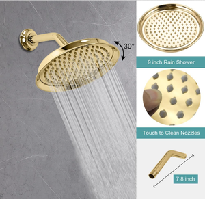 Système <span class=keywords><strong>de</strong></span> douche antique HONGDEC : Pommeau <span class=keywords><strong>de</strong></span> douche vintage <span class=keywords><strong>de</strong></span> 9 pouces avec douchette, <span class=keywords><strong>robinet</strong></span> mitigeur <span class=keywords><strong>2</strong></span> voies en laiton, ensembles <span class=keywords><strong>de</strong></span> robinetterie murale - Product Image 3