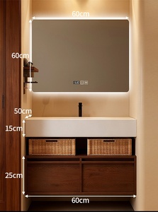 Contemporary Floating Bathroom Vanity Unit and Basin - PVC Modern Bathroom Vanity with Integrated Sink & Smart LED Mirror - Product Image 6