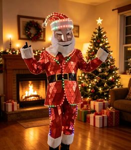 Traje de Papá Noel con Espejos y Luces LED para Discoteca, Disfraz de Mascota para Navidad, Desfiles, Fiestas, Eventos, Baile Flamenco - Product Image 3