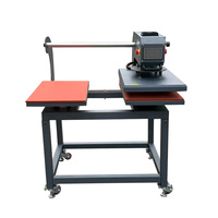 Presse à chaud semi-automatique pour transfert de vinyle par sublimation, certifiée CE, avec deux tables en aluminium, pour vêtements