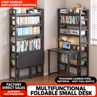 Bureau d'ordinateur pliable multifonctionnel direct usine avec étagère, en acier épais, avec pare-chute anti-chute, personnalisable