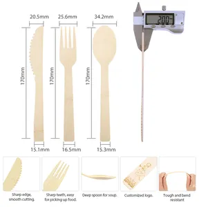 Degradable Natural Wholesale Price Food Grade Eco Friendly Disposable Bamboo Cutlery