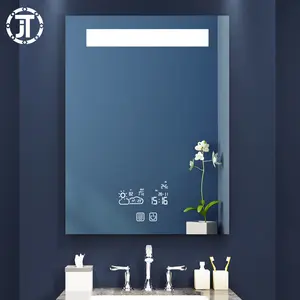 Bath Mirrors Led 2020 Modern Luxury Bath Mirrors Anti Fog Bathroom Vanity LED Illuminated Smart Mirror With Time Temperature Display