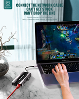 Forida Multi-port 13-in-1 USB-C Docking Station Gaya Gaming Adaptor Hub Plastik Thunderbolt 3 Dukungan untuk Stok Bekas
