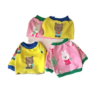 热卖奢华宠物布粉色兔子黄熊印花甜美运动衫可爱宠物服装配件舒适柔软外套