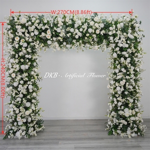 ซุ้มดอกไม้ประดิษฐ์สีขาวเขียว กุหลาบ ไฮเดรนเยีย ยี่ห้อ DKB ขายดี สำหรับตกแต่งงานแต่งงาน - Product Image 2