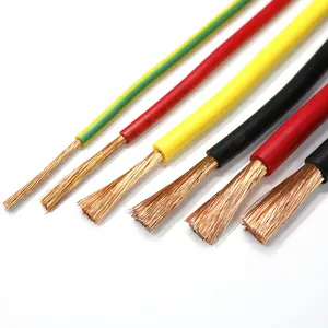 0.5mm 0.75mm 1mm 1.5mm 2.5mm 4mm 6mm 10mm RV PVC wire 0.75MM2/1.5mm2/2.5mm2/4mm2/6mm2 Yellow/Green Color electrical wire cable