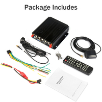 Caméra embarquée double objectif 4G WIFI GPS, boîte noire de voiture, 4 canaux, AHD HD 1080P, système de surveillance mobile DVR